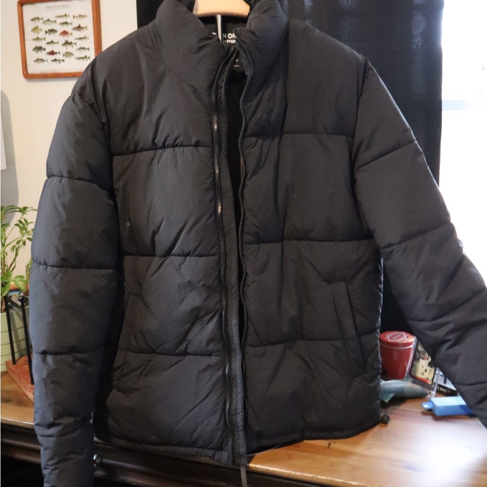 Cotton On Men's Dark Puffer Jacket